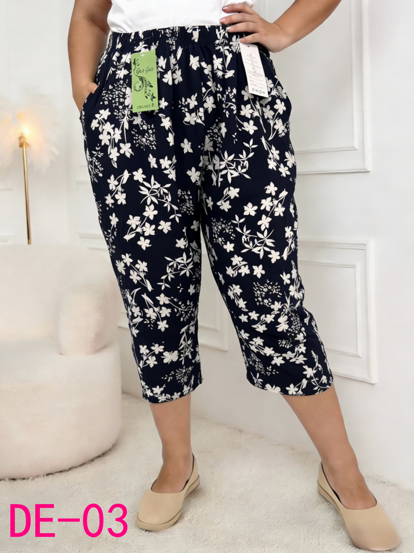 Pantaloni trei sferturi din bumbac DE-03