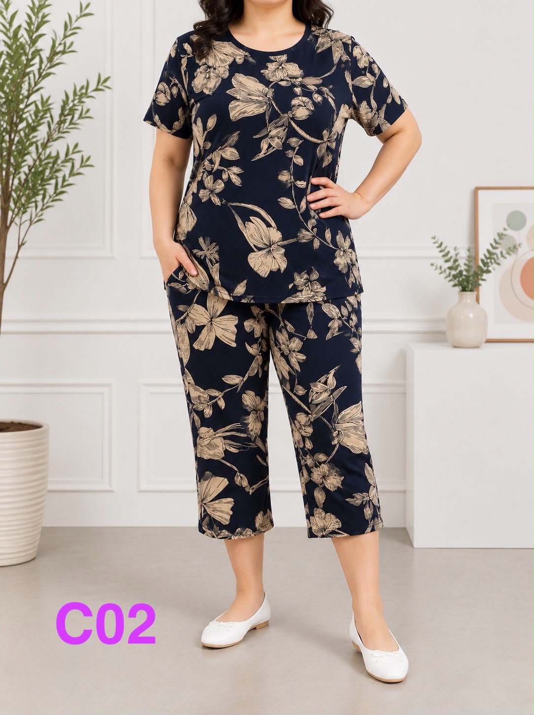 Compleu cu pantaloni trei sferturi C02
