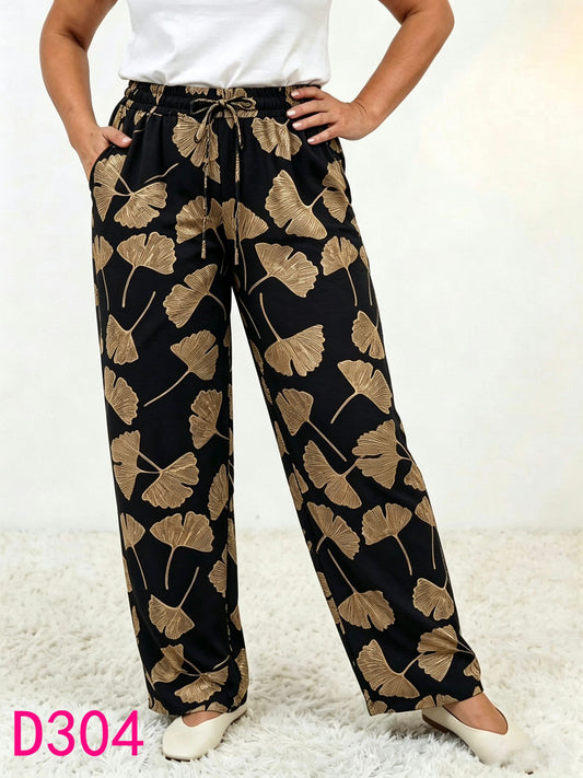 Széles szárú pamut laza nadrág D304