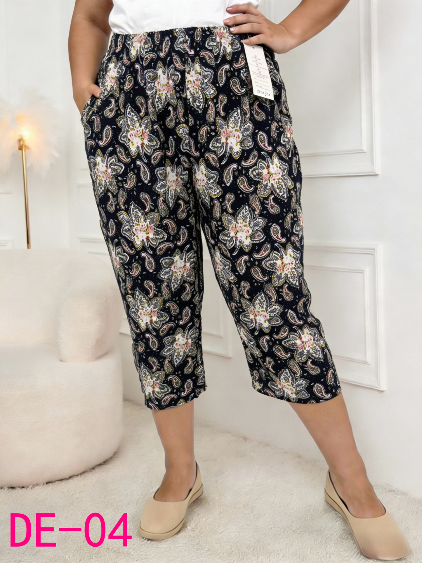 Pantaloni trei sferturi din bumbac DE-04