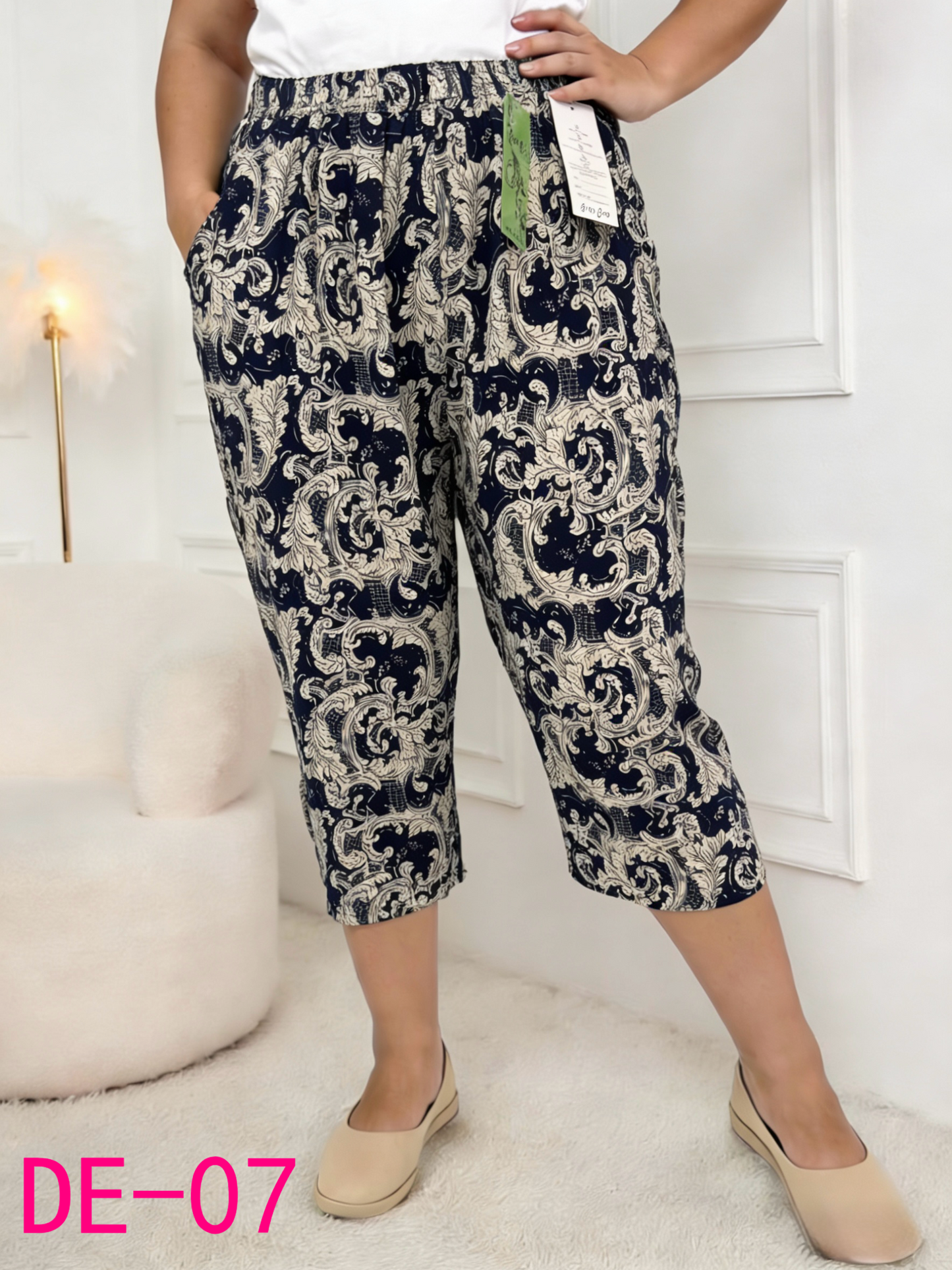 Pantaloni trei sferturi din bumbac DE-07