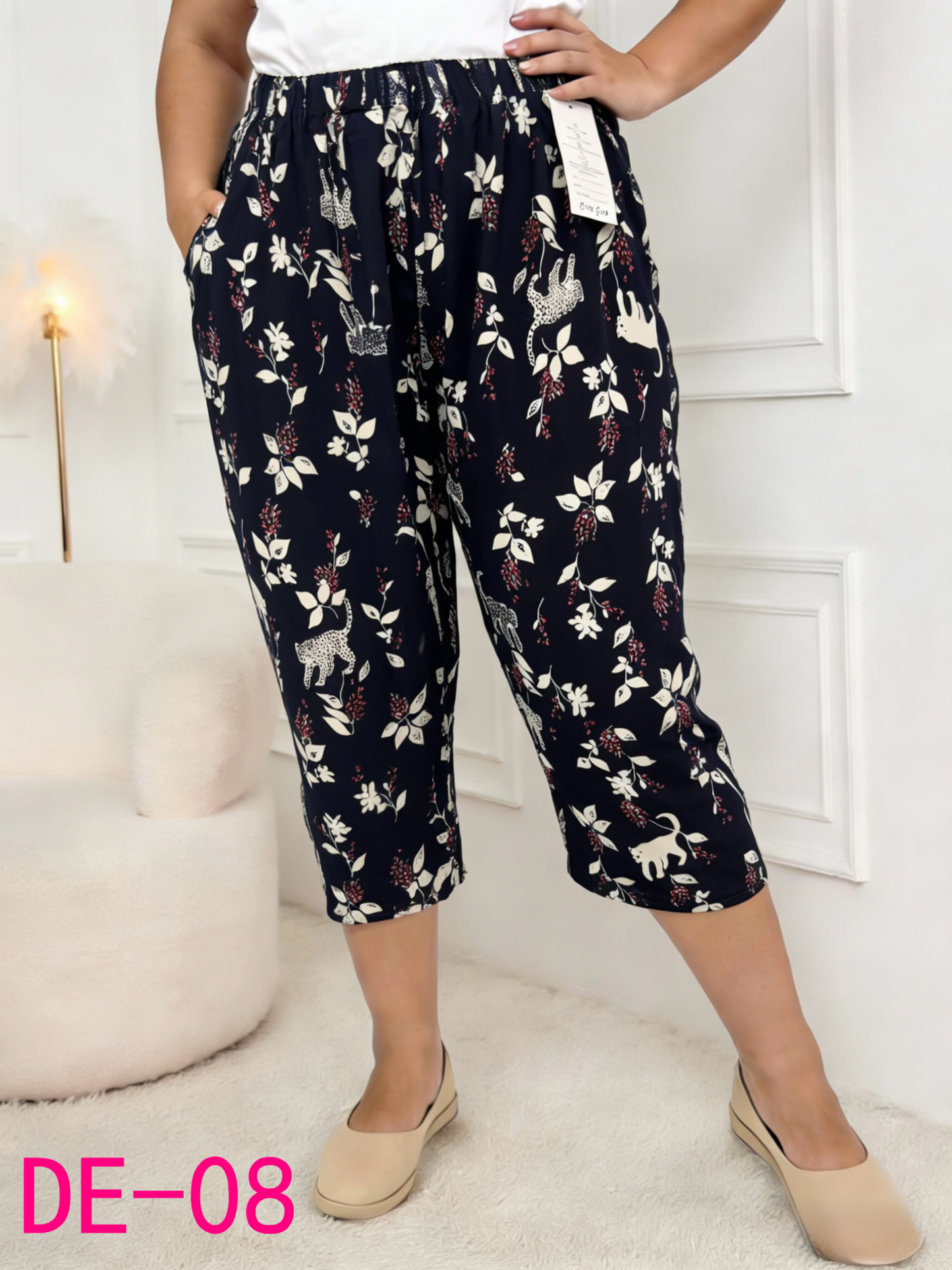 Pantaloni trei sferturi din bumbac DE-08